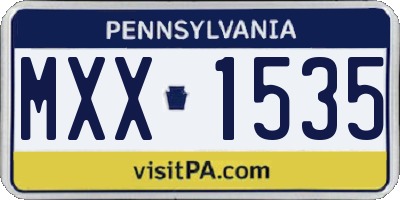 PA license plate MXX1535