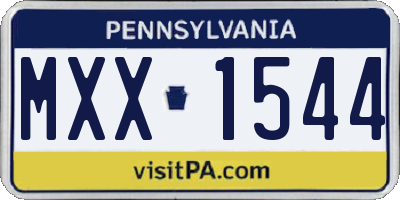 PA license plate MXX1544