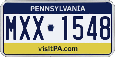 PA license plate MXX1548