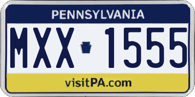 PA license plate MXX1555