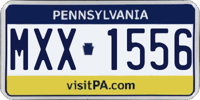 PA license plate MXX1556