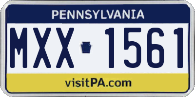 PA license plate MXX1561