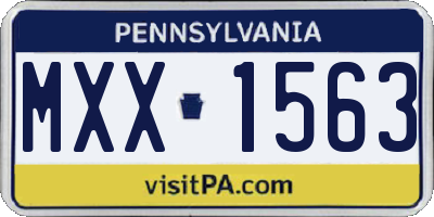 PA license plate MXX1563