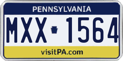 PA license plate MXX1564