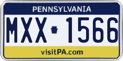 PA license plate MXX1566