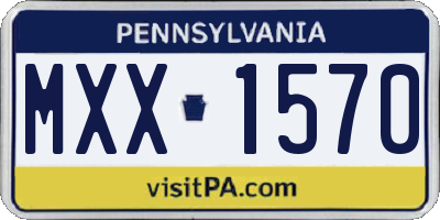 PA license plate MXX1570