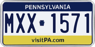 PA license plate MXX1571