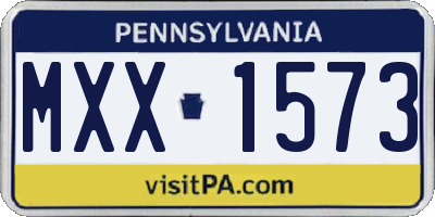 PA license plate MXX1573