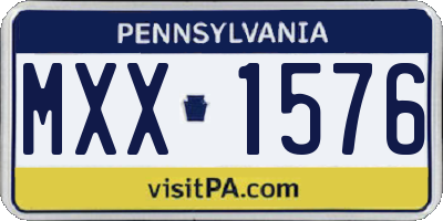 PA license plate MXX1576