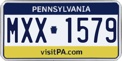 PA license plate MXX1579