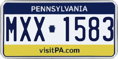 PA license plate MXX1583