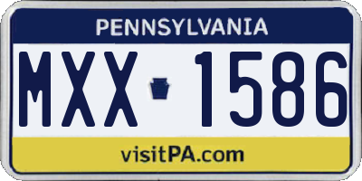 PA license plate MXX1586
