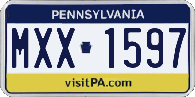 PA license plate MXX1597