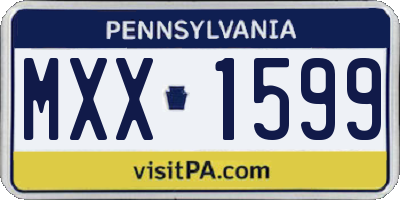 PA license plate MXX1599