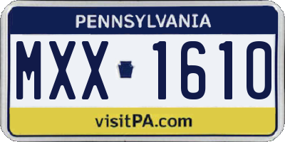 PA license plate MXX1610