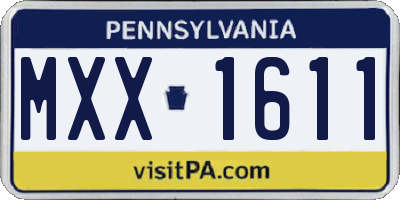 PA license plate MXX1611