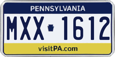 PA license plate MXX1612