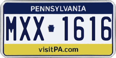 PA license plate MXX1616