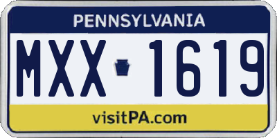 PA license plate MXX1619