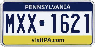 PA license plate MXX1621