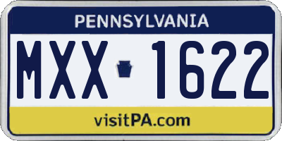 PA license plate MXX1622