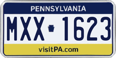 PA license plate MXX1623