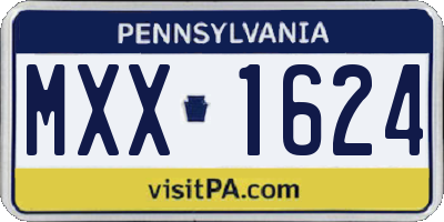 PA license plate MXX1624