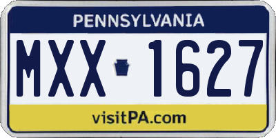 PA license plate MXX1627