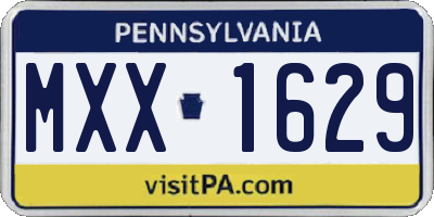 PA license plate MXX1629