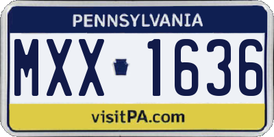 PA license plate MXX1636