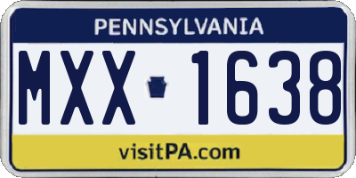 PA license plate MXX1638