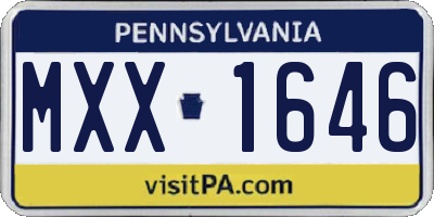 PA license plate MXX1646