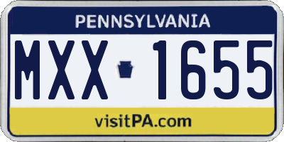 PA license plate MXX1655