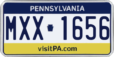 PA license plate MXX1656