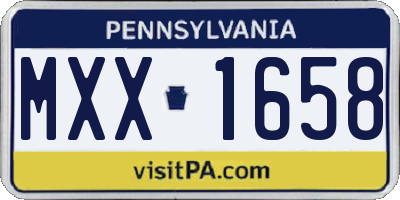PA license plate MXX1658