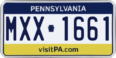 PA license plate MXX1661
