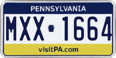 PA license plate MXX1664