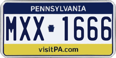 PA license plate MXX1666