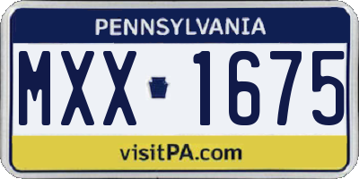 PA license plate MXX1675