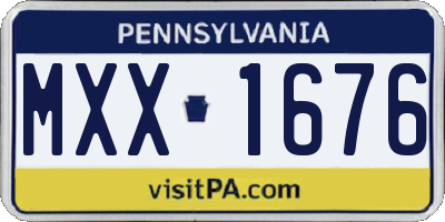 PA license plate MXX1676