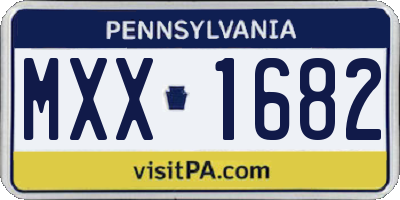 PA license plate MXX1682