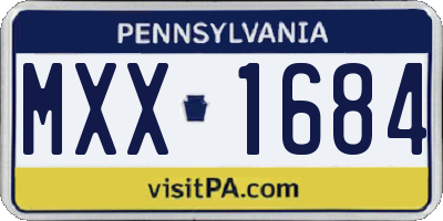 PA license plate MXX1684