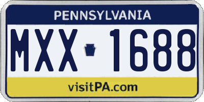 PA license plate MXX1688