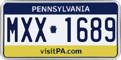 PA license plate MXX1689