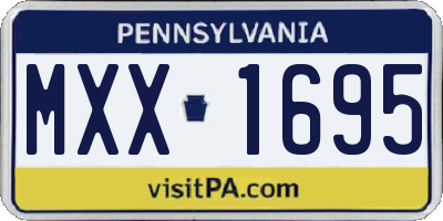 PA license plate MXX1695