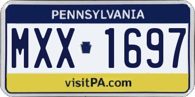 PA license plate MXX1697