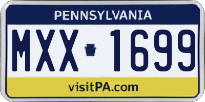 PA license plate MXX1699
