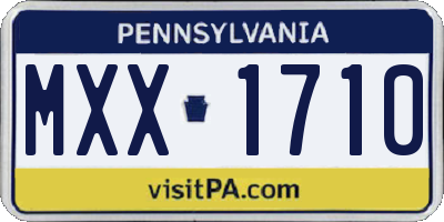 PA license plate MXX1710