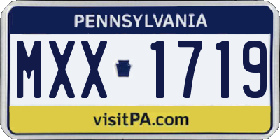 PA license plate MXX1719