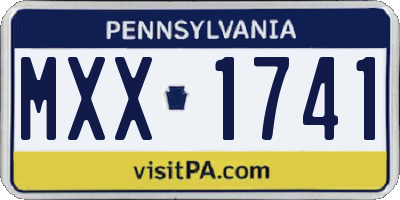 PA license plate MXX1741
